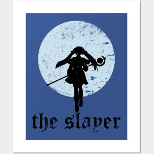 A design featuring Frieren the elf girl character as Frieren the Slayer with full moon background from Sousou no Frieren Frieren Beyond Journeys End or Frieren at the Funeral anime fall 2023 SNF49 Posters and Art